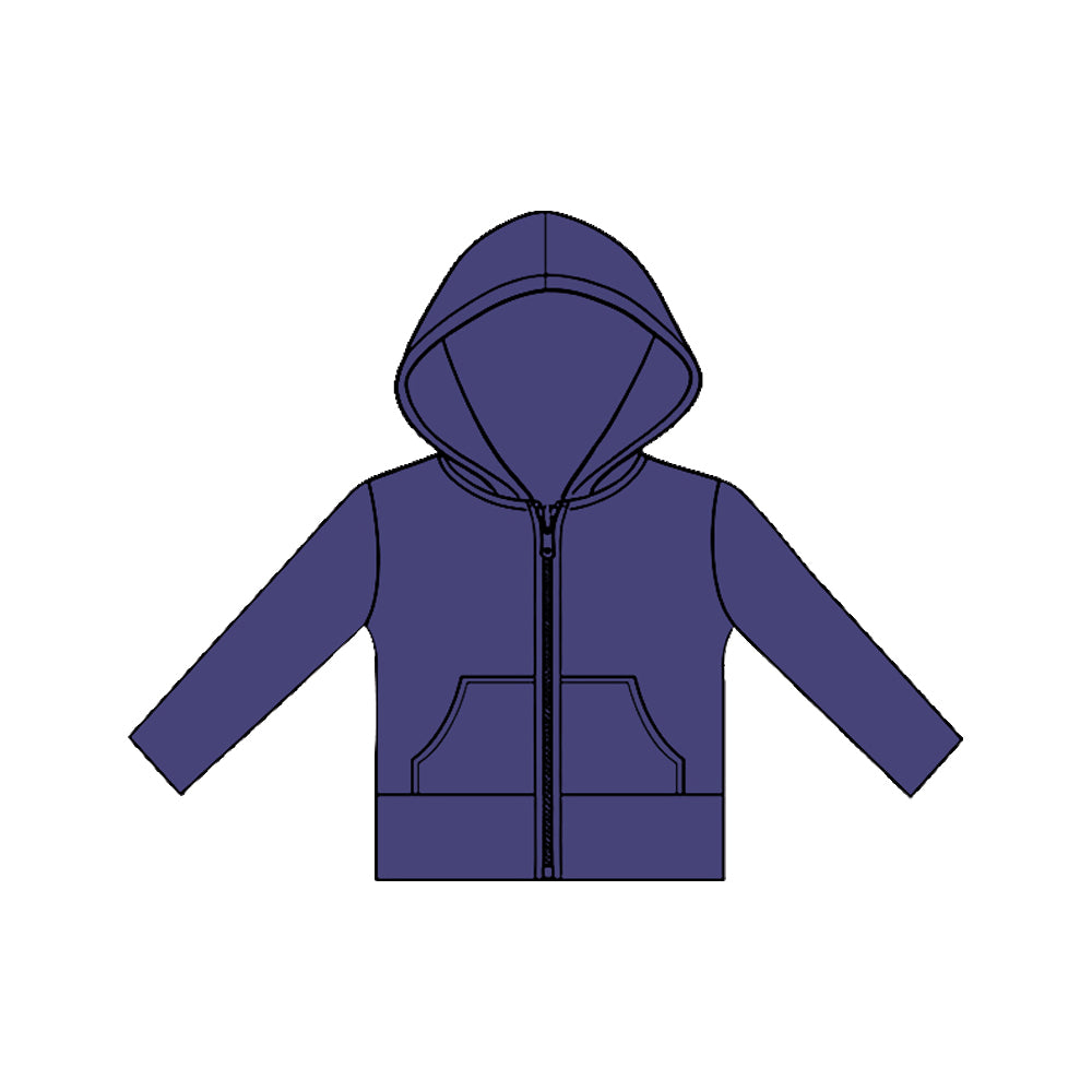 Baby Girls Long Sleeve Purple Pockets Zipper Yoga Hoodies Jackets Top Preorder