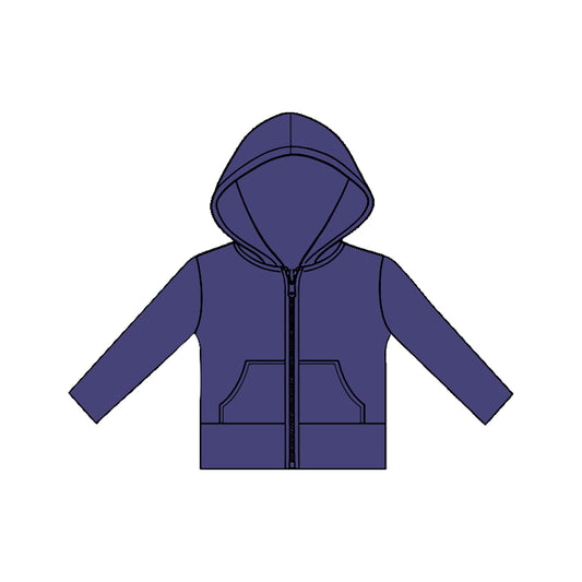 Baby Girls Long Sleeve Purple Pockets Zipper Yoga Hoodies Jackets Top Preorder