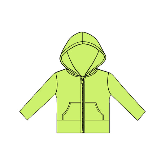 Baby Girls Long Sleeve Green Pockets Zipper Yoga Hoodies Jackets Top Preorder