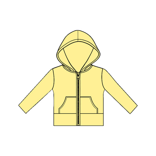 Baby Girls Long Sleeve Yellow Pockets Zipper Yoga Hoodies Jackets Top Preorder