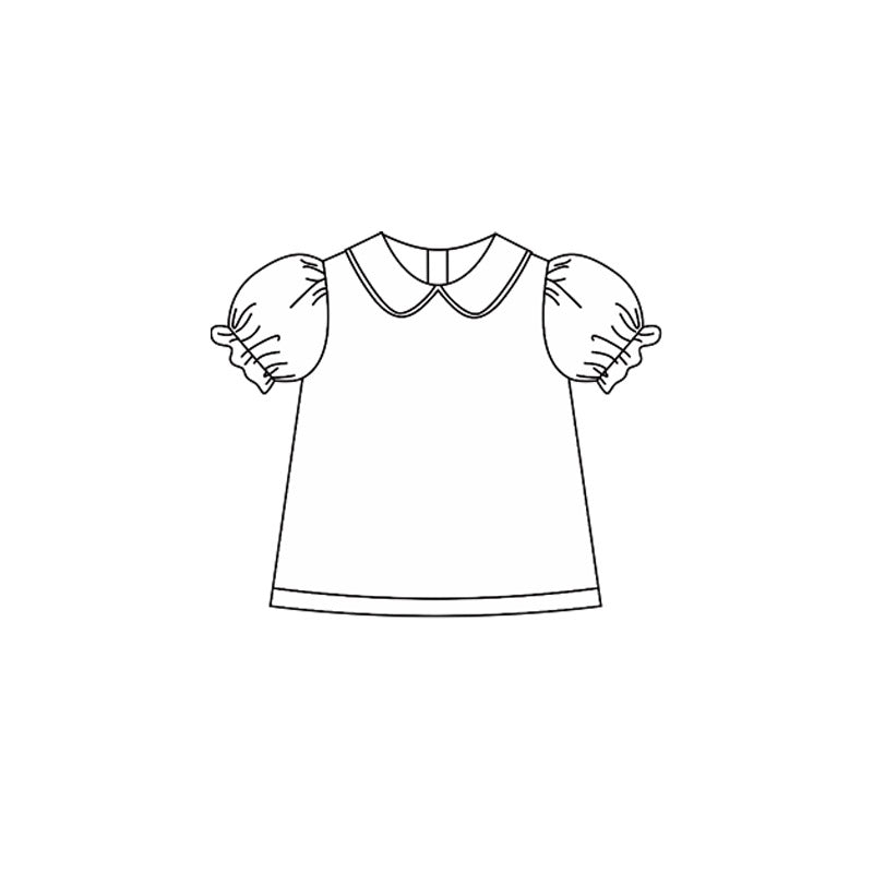 Baby Girls White Short Ruffle Sleeve T-shirts Top Preorder