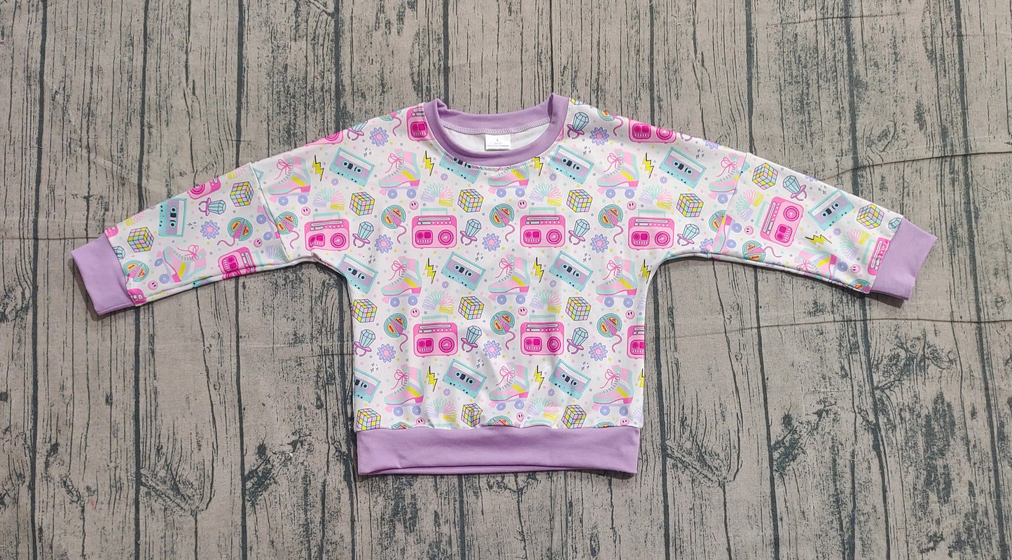 Baby Girls Long Sleeve Recorder Flowers T-shirts Top