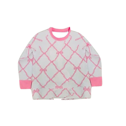 Baby Girls Long Sleeve Pink Bows Checked T-shirts Top Preorder