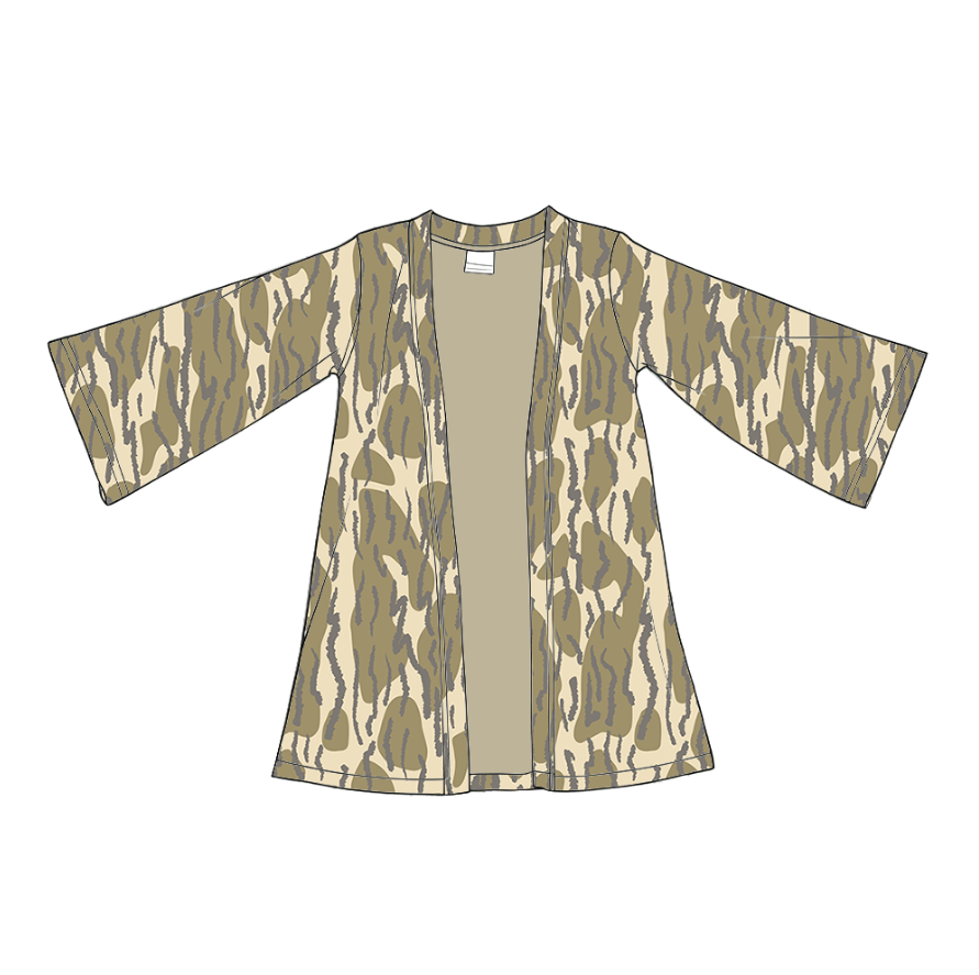 Baby Girls Long Sleeve Southern Olive Camo Cardigan Top Preorder