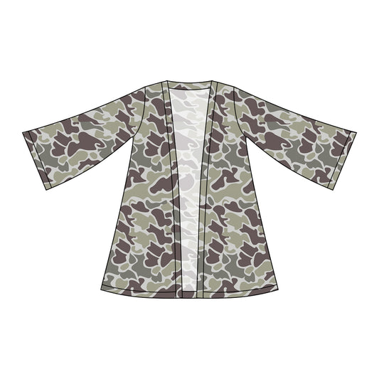 Baby Girls Southern Grey Camo Long Sleeve Cardigan Shirts Top Preorder