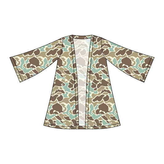Baby Girls Southern Khaki Camo Long Sleeve Cardigan Shirts Top Preorder