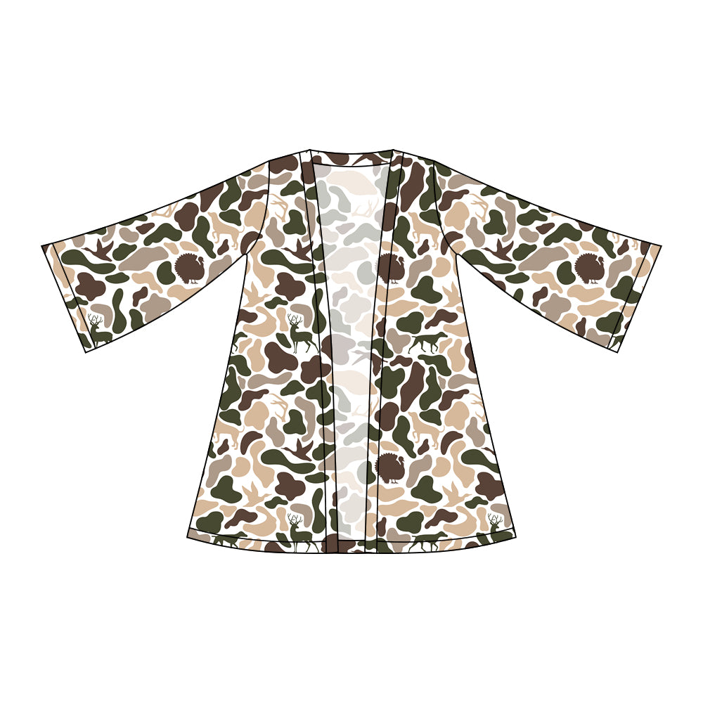 Baby Girls Southern Dogs Ducks Camo Long Sleeve Cardigan Shirts Top Preorder