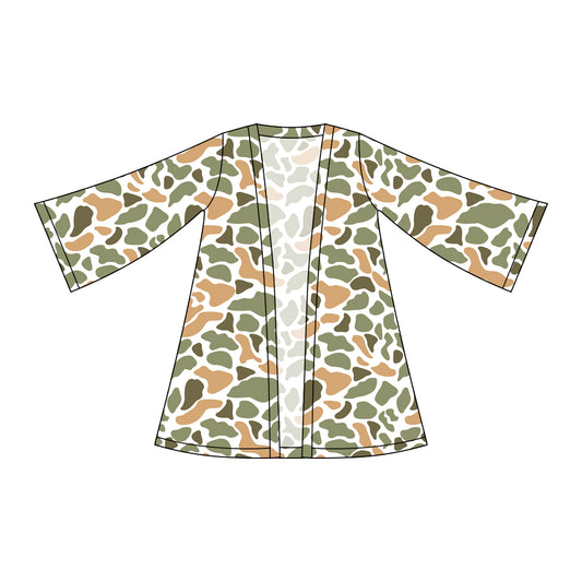 Baby Girls Southern Orange Camo Long Sleeve Cardigan Shirts Top Preorder