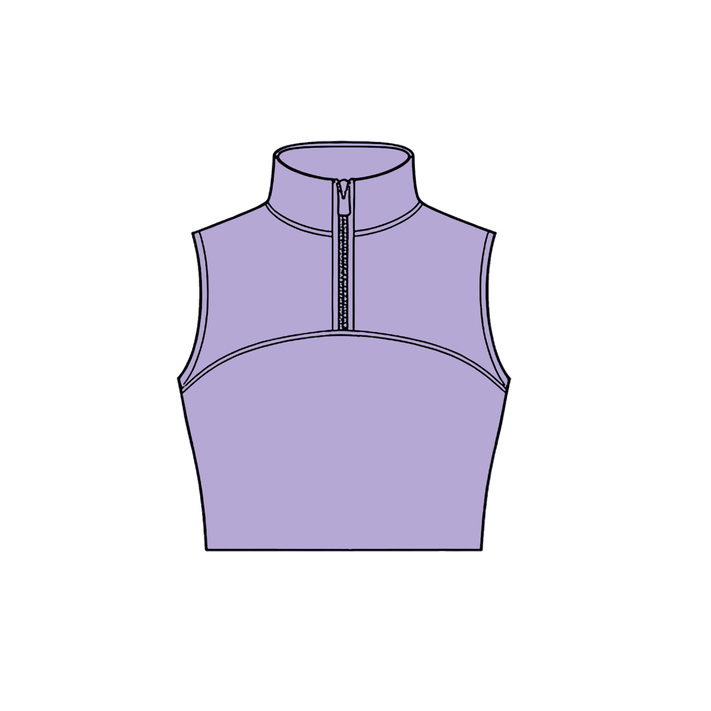Baby Girls Light Purple Sleeveless Zipper Yoga Vests Top Preorder