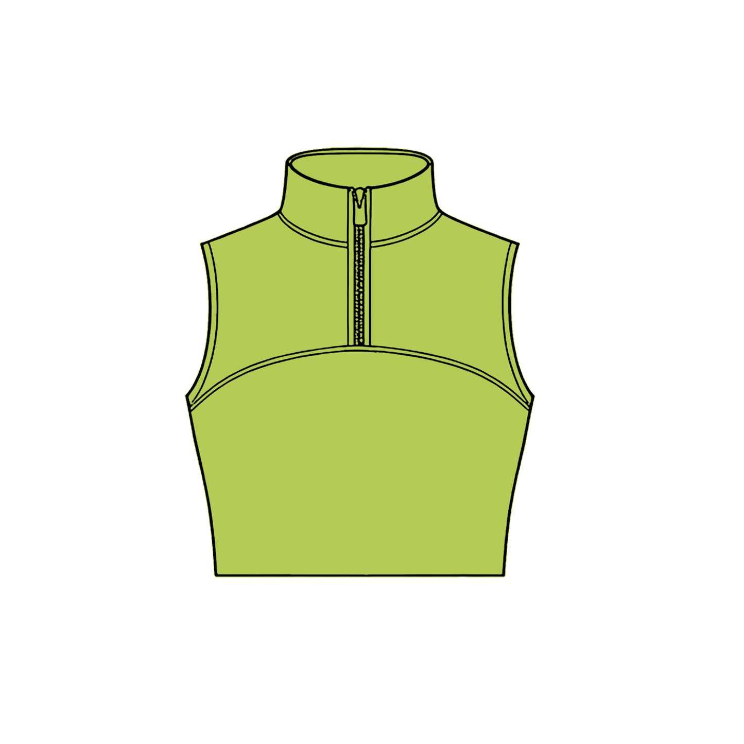 Baby Girls Light Green Sleeveless Zipper Yoga Vests Top Preorder