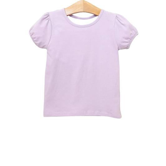 Baby Girls Lavender Short Ruffle Sleeve Yoga T-shirts Top Preorder