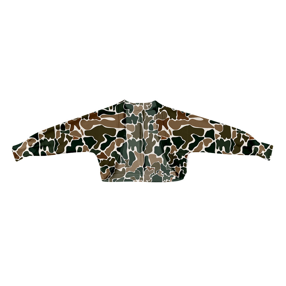 Baby Girls Southern Dark Brown Camo Cardigan Shirts Top Preorder