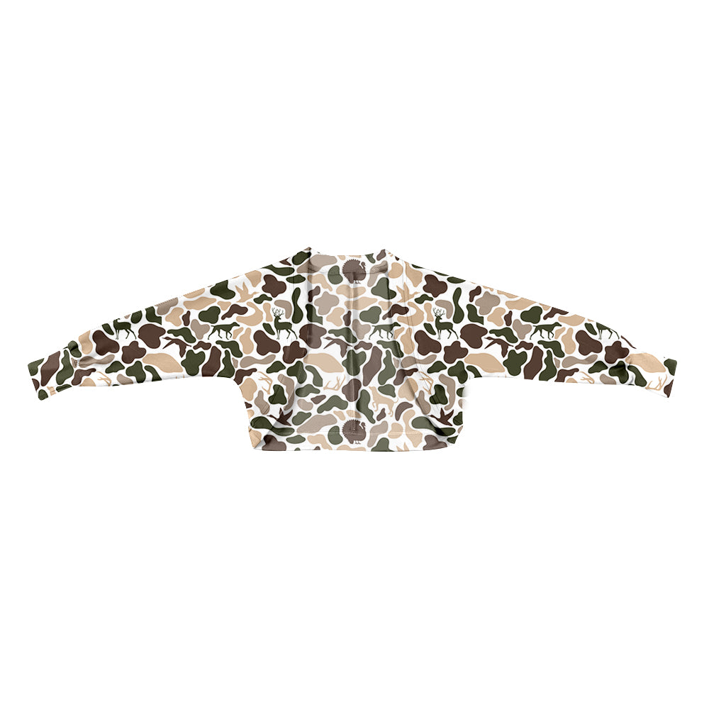 Baby Girls Hunting Deer Dogs Ducks Camo Cardigan Shirts Top Preorder