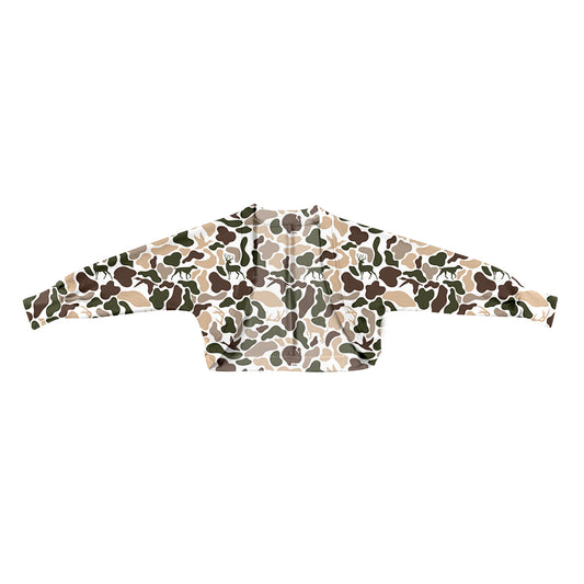 Baby Girls Hunting Deer Dogs Ducks Camo Cardigan Shirts Top Preorder