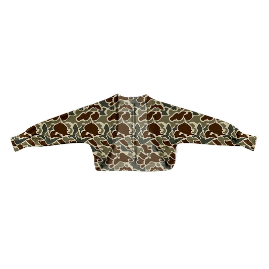 Baby Girls Southern Dark Khaki Camo Cardigan Shirts Top Preorder