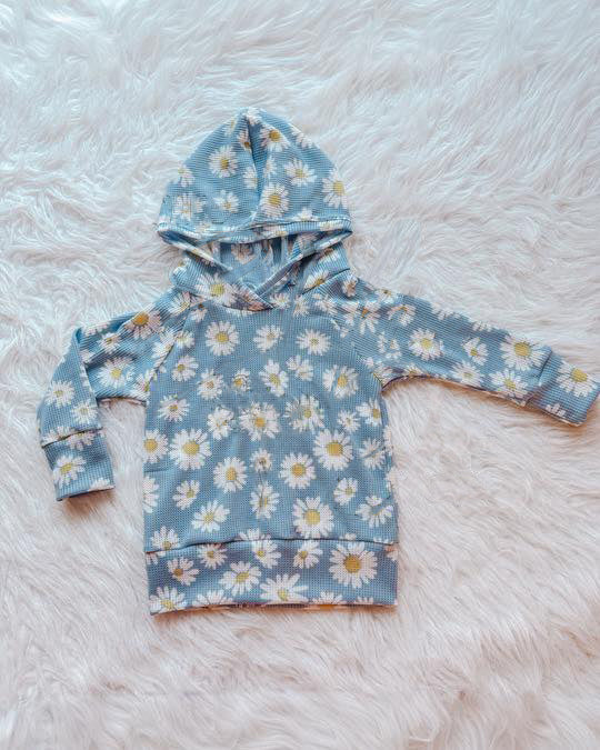 Baby Girls Blue Long Sleeve Daisy Flowers Hoodies Top Preorder