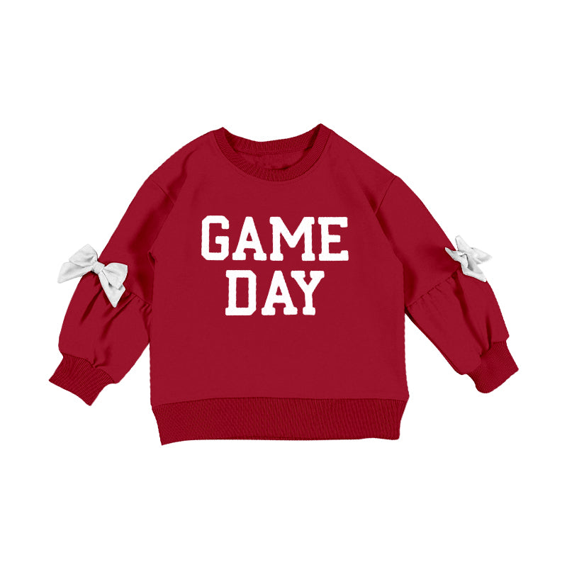 Baby Girls Red Long Sleeve Game Day Team T-shirts Top Preorder