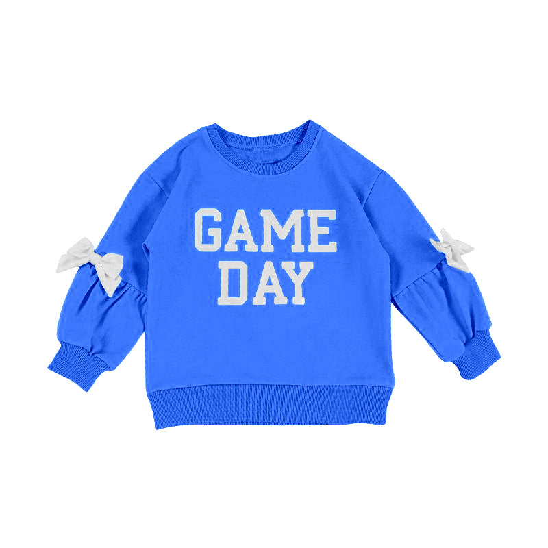 Baby Girls Hot Blue Long Sleeve Game Day Team T-shirts Top Preorder