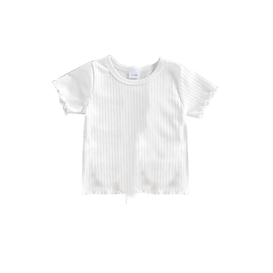 Baby Girls White Short Sleeve T-shirts Top Preorder
