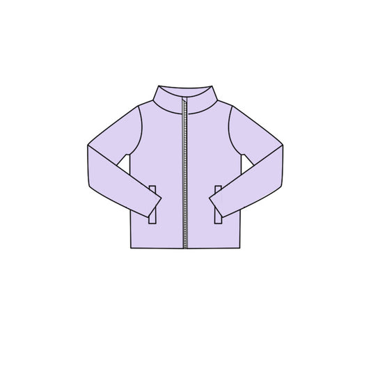 Baby Girls Lavender Long Sleeve Zipper Pockets Yoga Active Jackets Top Preorder
