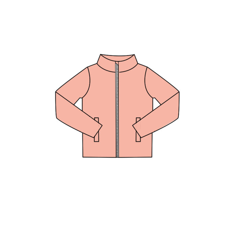 Baby Girls Peach Long Sleeve Zipper Pockets Yoga Active Jackets Top Preorder