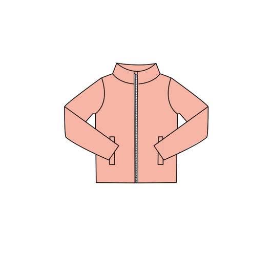 Baby Girls Peach Long Sleeve Zipper Pockets Yoga Active Jackets Top Preorder