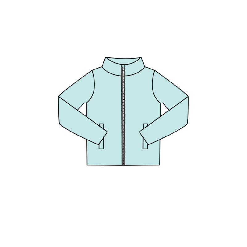 Baby Girls Blue Long Sleeve Zipper Pockets Yoga Active Jackets Top Preorder