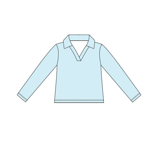 Baby Girls Light Blue Long Sleeve Yoga Active T-shirts Top Preorder