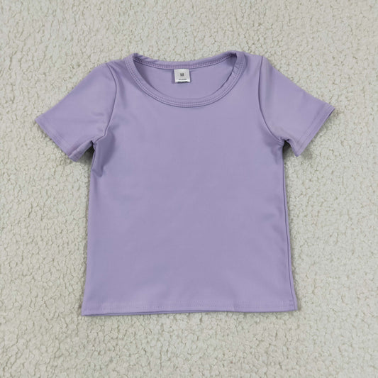 Baby Girls Lavender Short Sleeve Yoga Active T-shirts Top