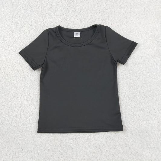 Baby Girls Black Short Sleeve Yoga Active T-shirts Top