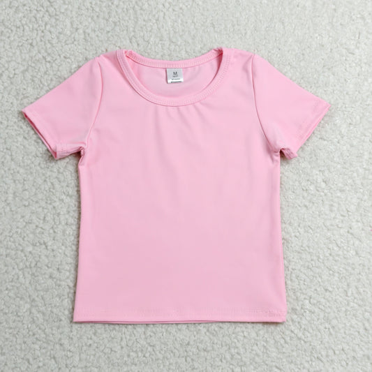 Baby Girls Light Pink Short Sleeve Yoga Active T-shirts Top