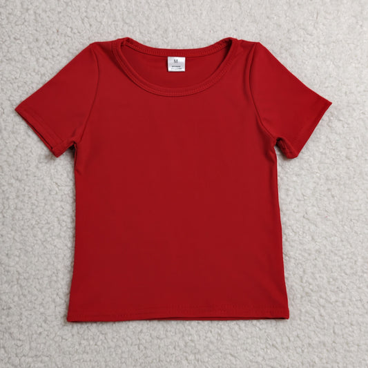 Baby Girls Red Short Sleeve Yoga Active T-shirts Top
