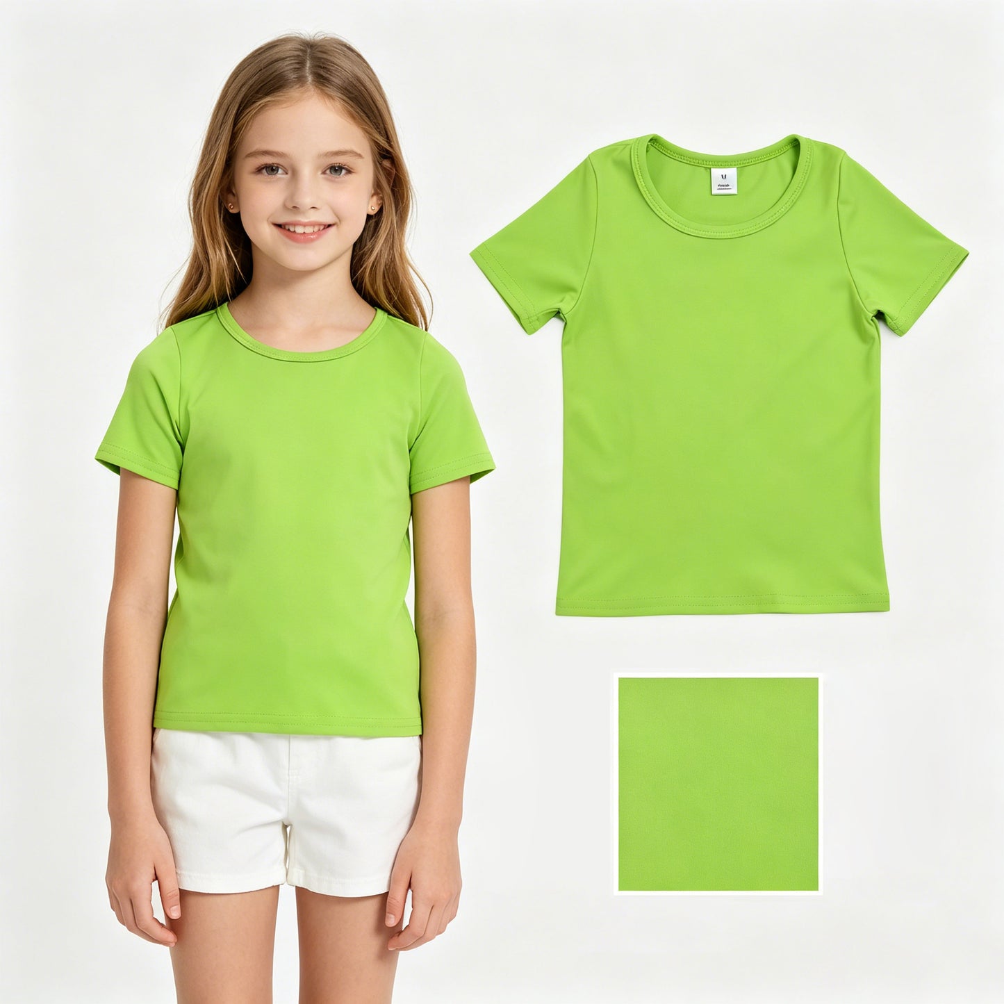 Baby Girls Green Short Sleeve Yoga Active T-shirts Top