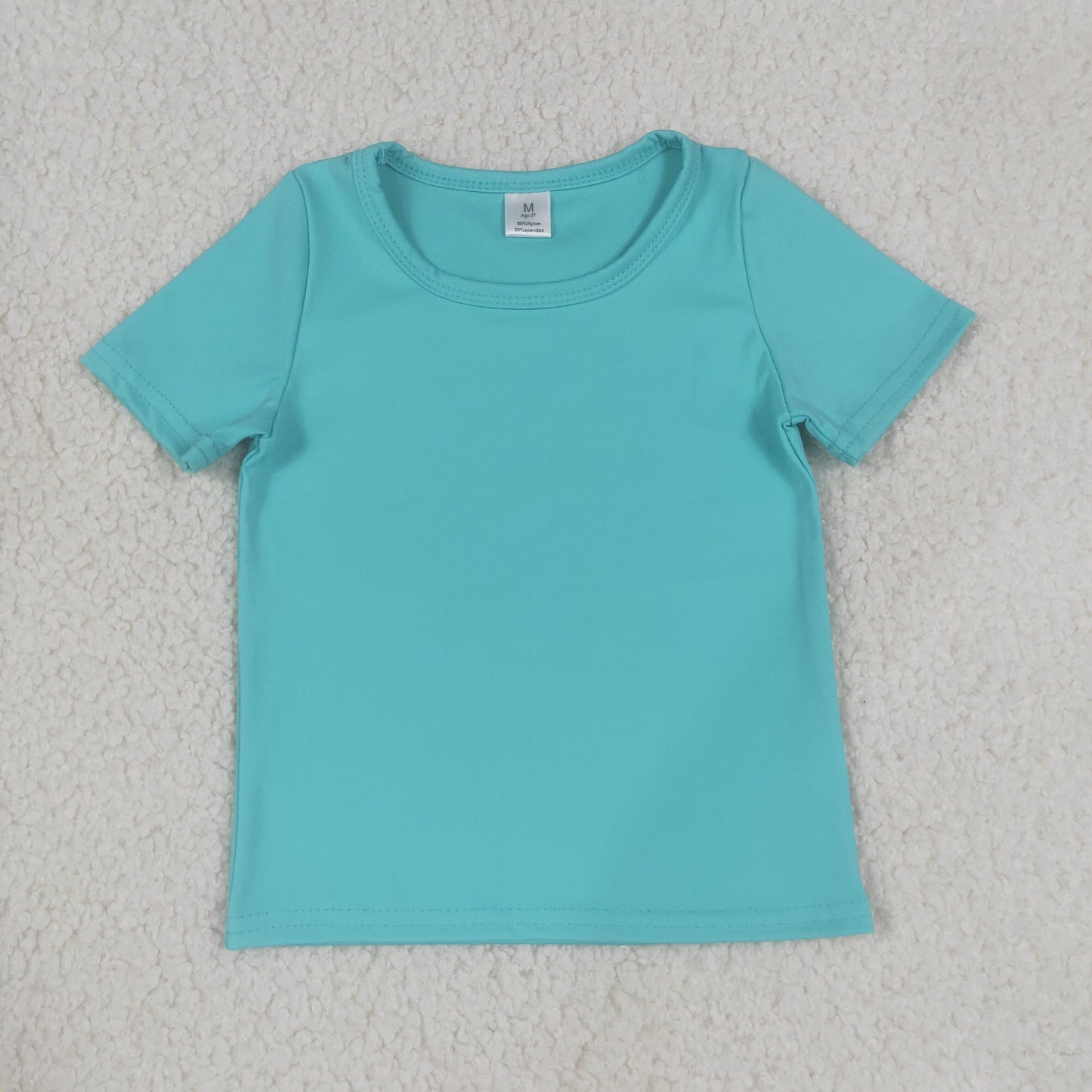 Baby Girls Blue Aqua Short Sleeve Yoga Active T-shirts Top