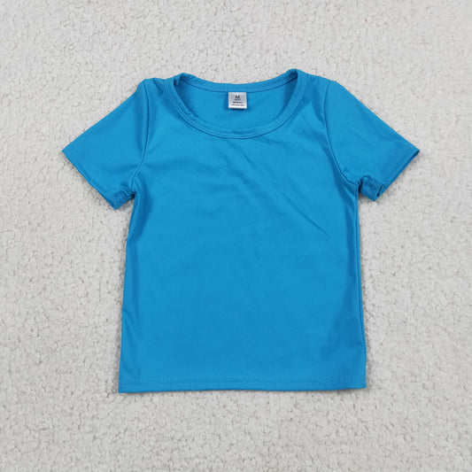 Baby Girls Hot Blue Short Sleeve Yoga Active T-shirts Top
