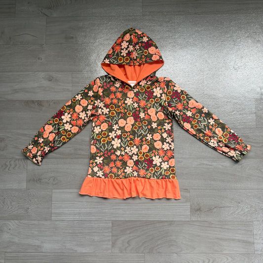 Baby Girls Colorful Flowers Fall Ruffle Hoodies Top Preorder