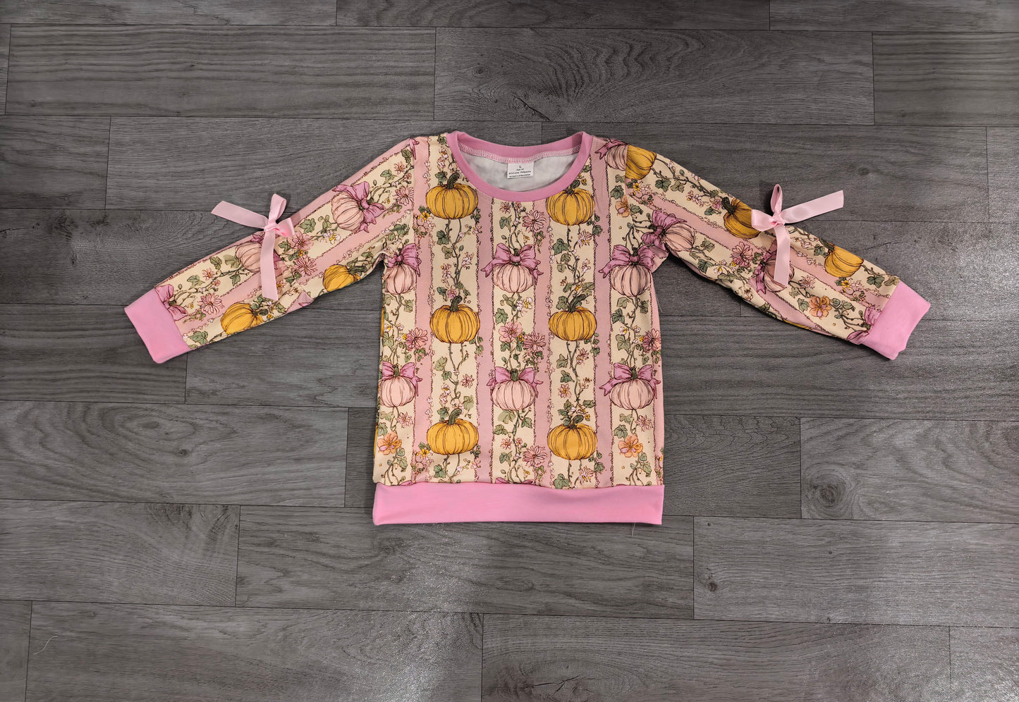 Baby Girls Long Sleeve Colorful Flowers Pumpkins Stripe Fall T-shirt Top Preorder