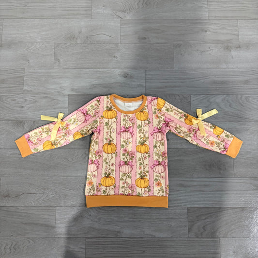 Baby Girls Long Sleeve Colorful Flowers Pumpkins Stripe Fall T-shirt Top Preorder