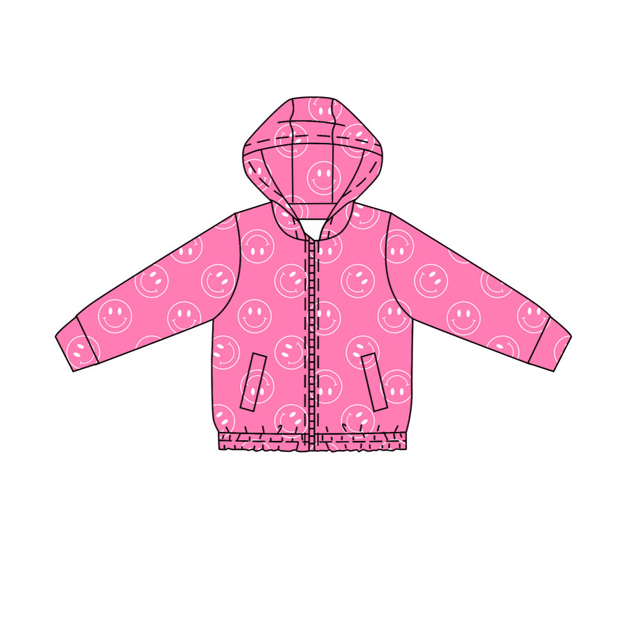 Baby Girls Pink Smiles Yoga Active Zipper Pockets Hoodie Top Preorder