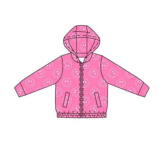Baby Girls Pink Smiles Yoga Active Zipper Pockets Hoodie Top Preorder