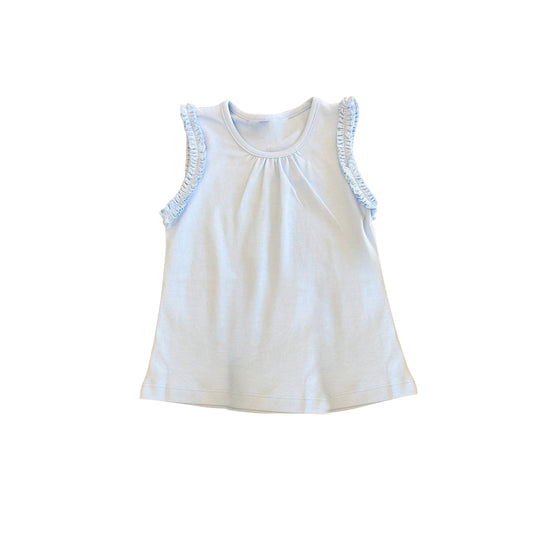 Baby Girls Sleeveless White Cotton Tunic T-shirts Top Preorder