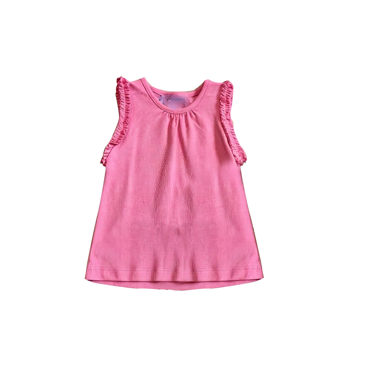 Baby Girls Sleeveless Hot Pink Cotton Tunic T-shirts Top Preorder
