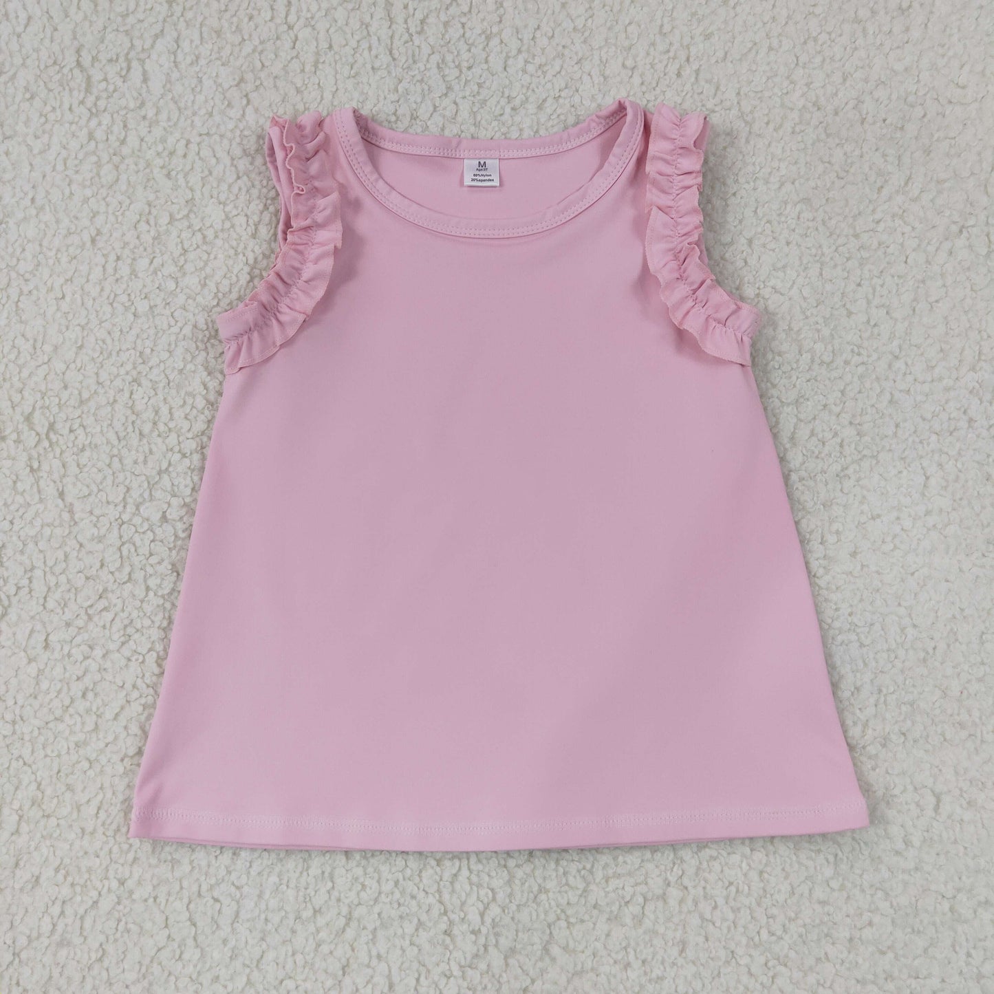 Baby Girls Sleeveless Light Pink Cotton Tunic Shirts Tops