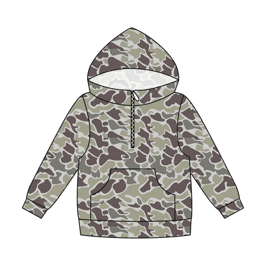Adult Men Southern Camo Zip Pocket Hoodies Top Preorder
