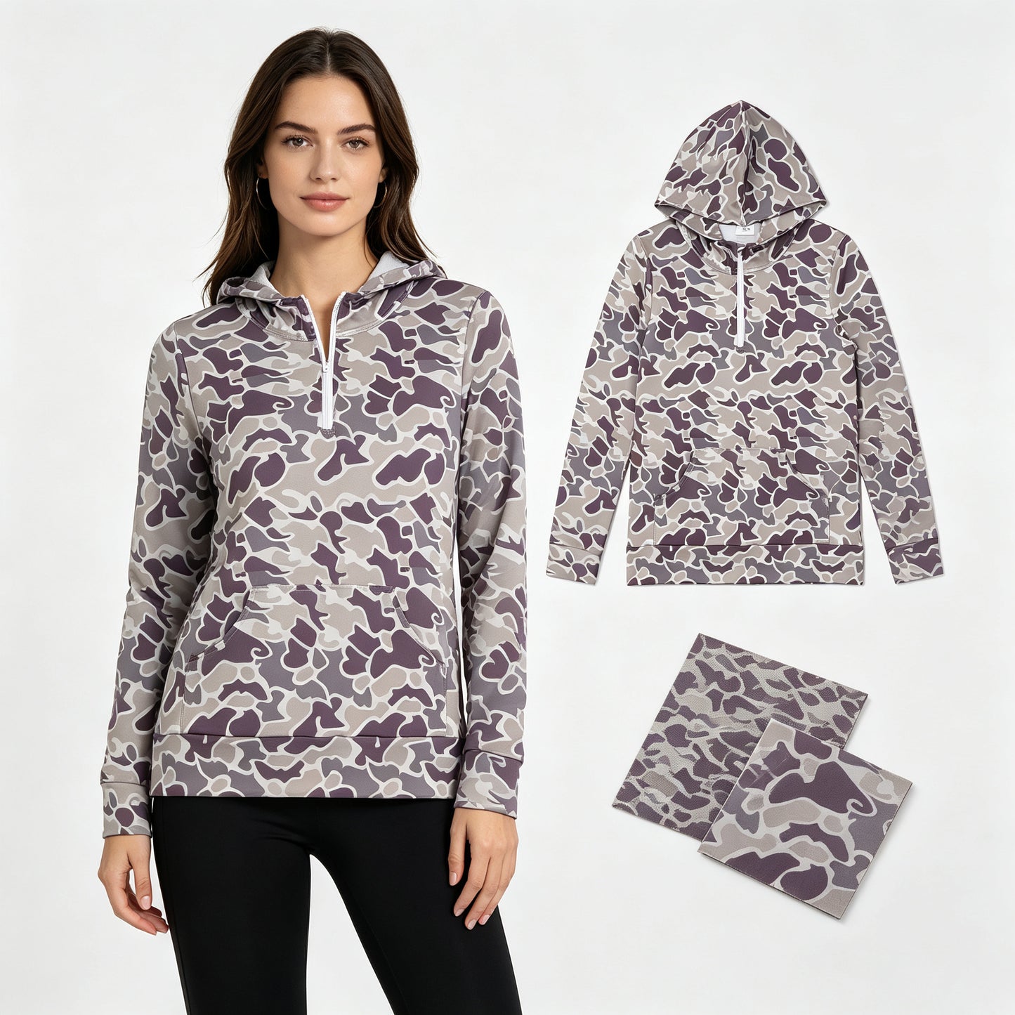 Adult Women Southern Camo Zip Pocket Hoodies Top