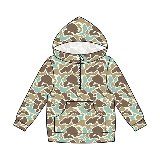 Adult Men Southern Camo Zip Pocket Hoodies Top Preorder