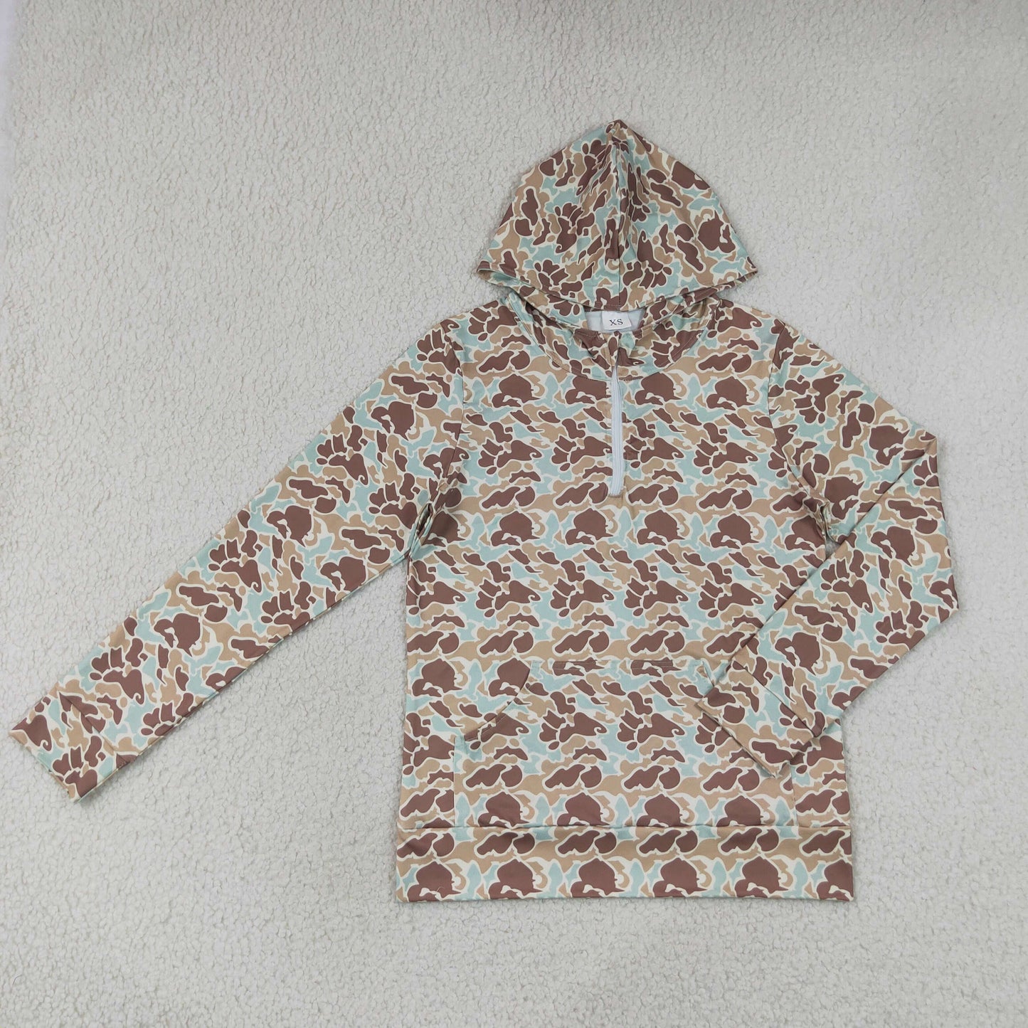 Sibling Adult Women Long Sleeve Southern Camo Zip Pocket Hoodies Tops