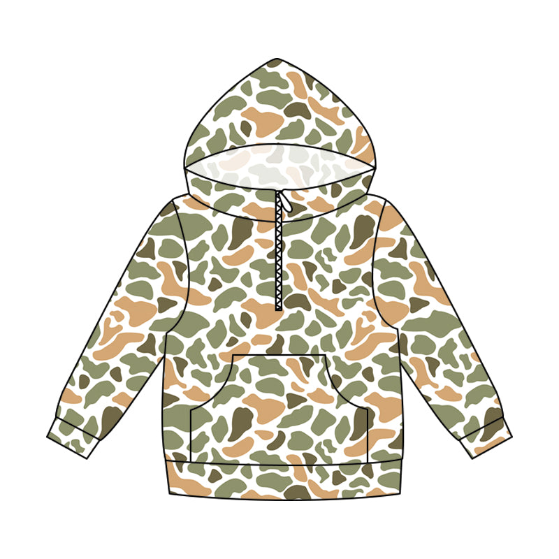 Adult Men Southern Camo Zip Pocket Hoodies Top Preorder