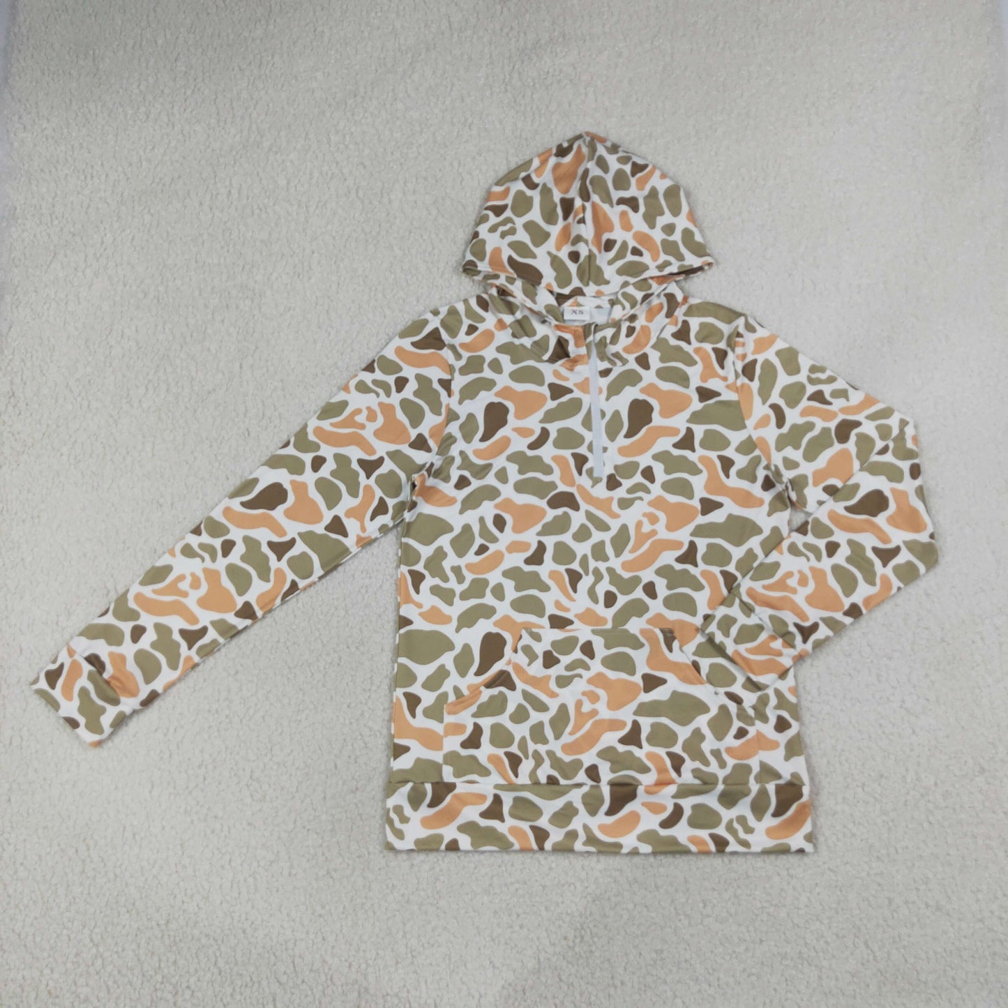 Sibling Adult Women Long Sleeve Southern Camo Zip Pocket Hoodies Tops