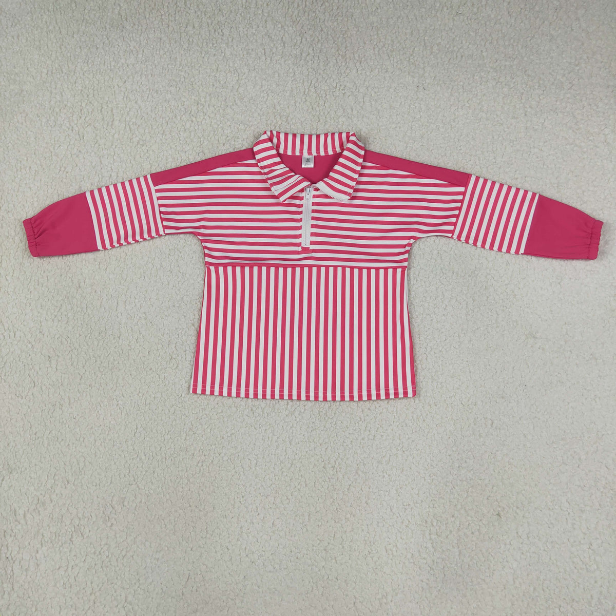Baby Girls Long Sleeve Pink Stripe Yoga Active Zip Pullovers Top